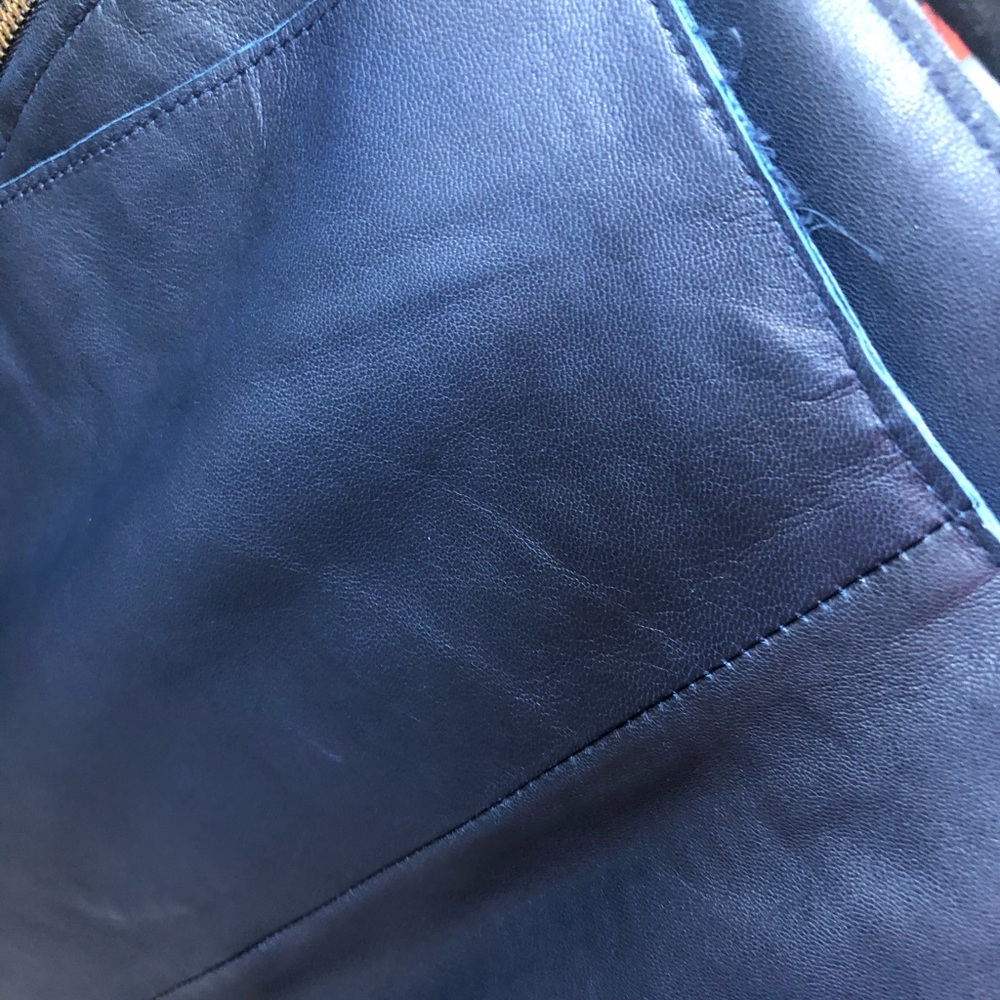 Leather genuine Maje pencil skirt with side zipper